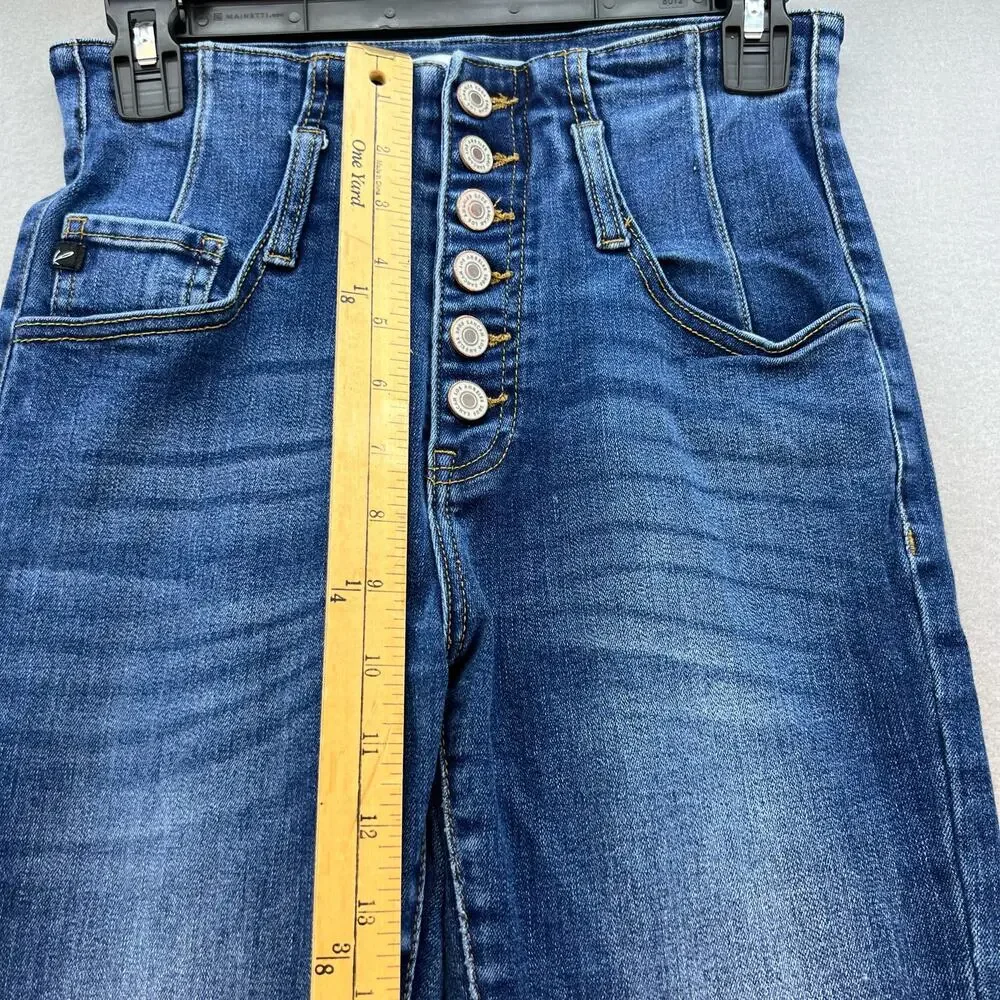 KanCan Jeans Women's 25 (2) Blue High Rise Button Fly Skinny Ankle Preppy School - Picture 7 of 14